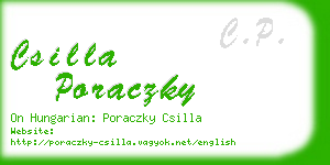 csilla poraczky business card